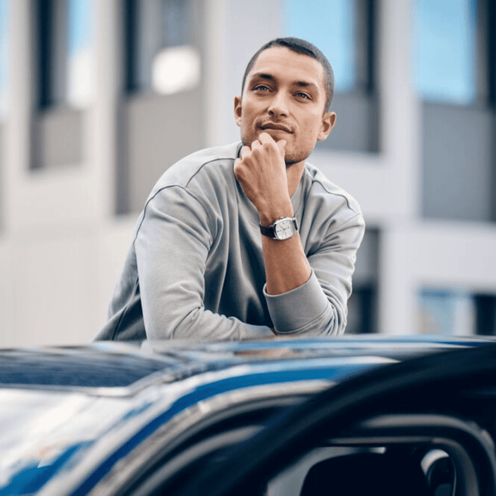 שעון 40 מ"מ Vintage Classic Chrono לוח לבן רצועה דמויית עור