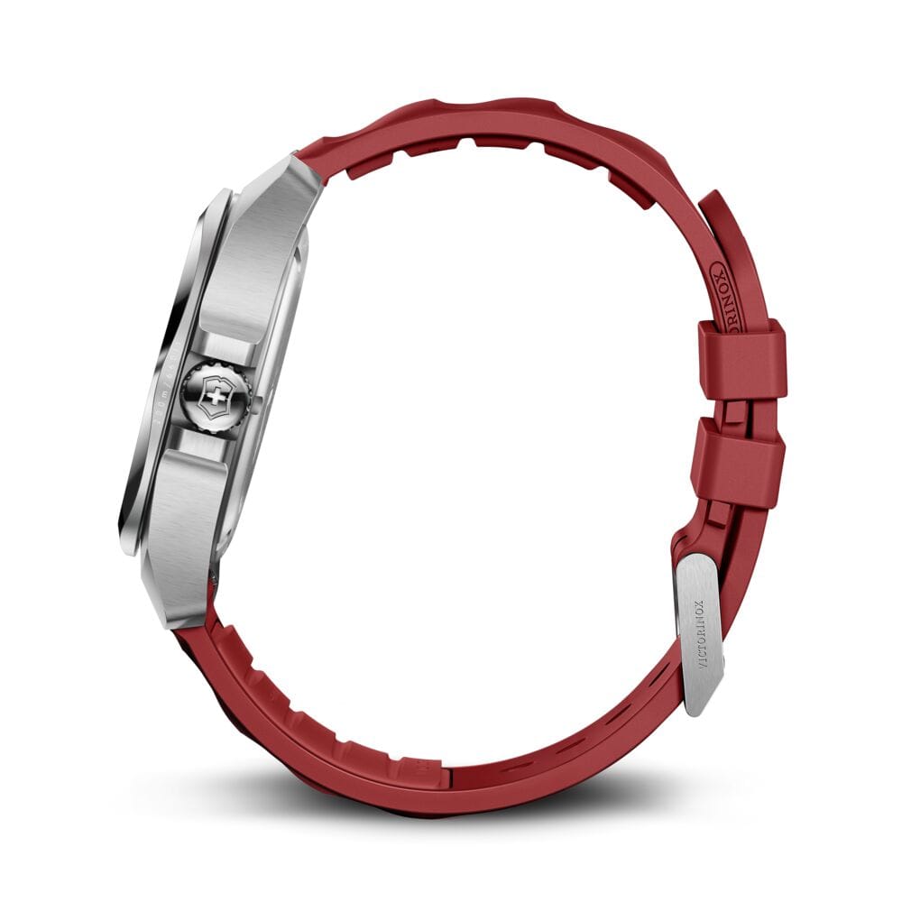 שעון I.N.O.X QUARTZ רצועת גומי אדומה לוח אדום 41 מ"מ