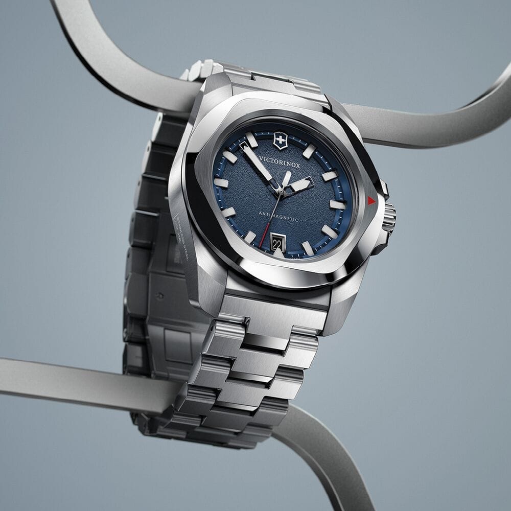 שעון I.N.O.X QUARTZ רצועת מתכת לוח כחול 41 מ"מ