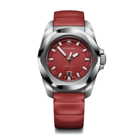 שעון I.N.O.X QUARTZ רצועת גומי אדומה לוח אדום 41 מ