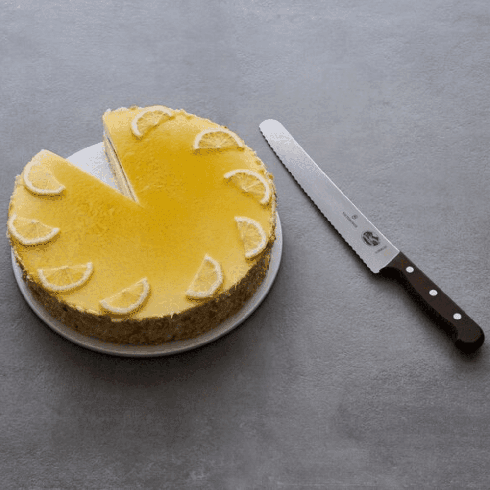 סכין לחם ומאפים 22 ס"מ ידית עץ באריזת מתנה