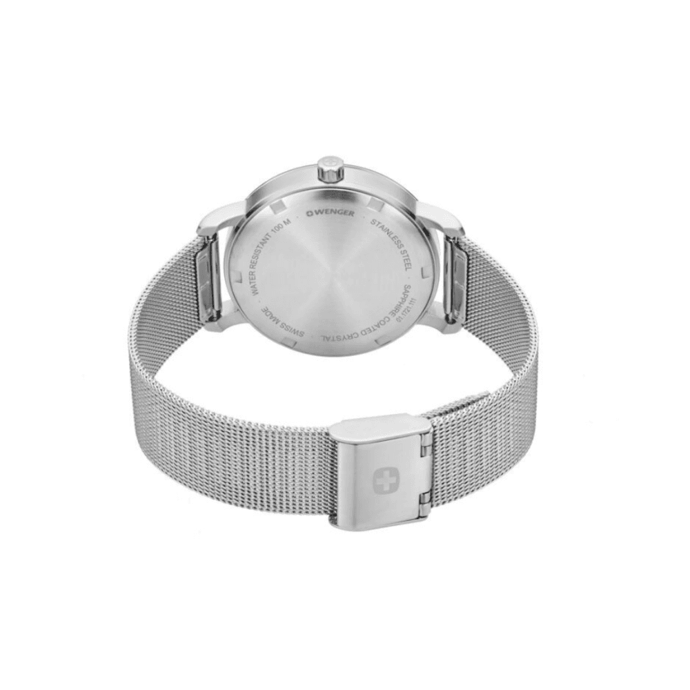 שעון Urban Classic לוח לבן ורצועת מתכת 35 מ"מ