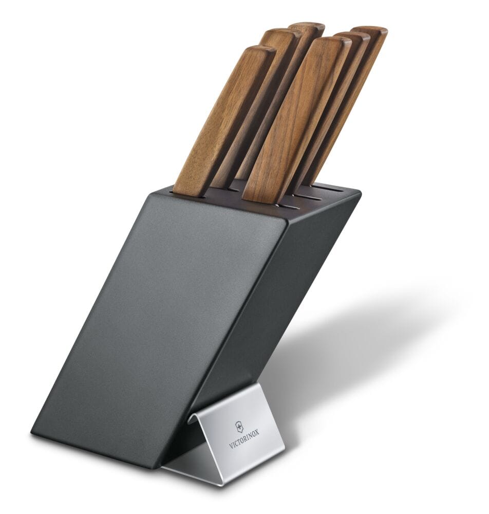 בלוק סכינים 6 חלקים Swiss Modern ידית עץ