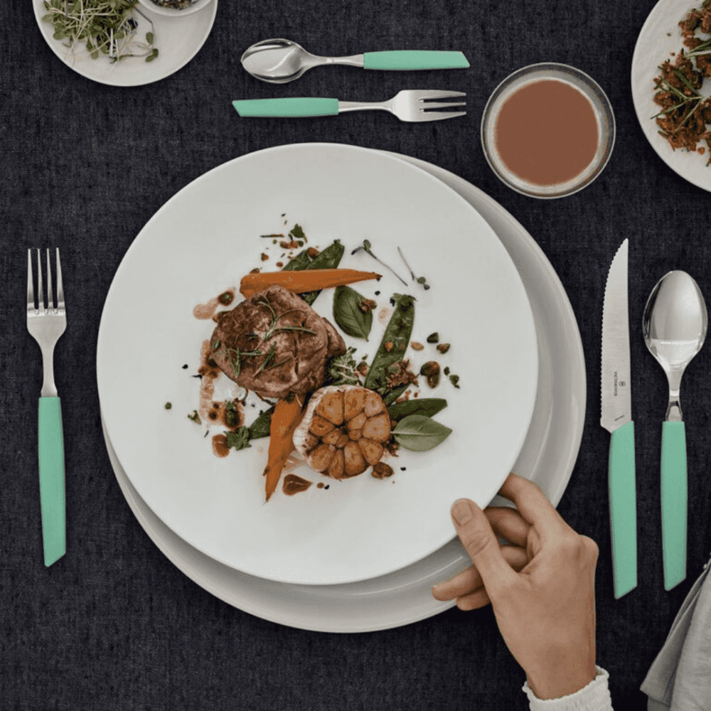 ערכת סכו"ם סטייק ידית swiss modern בצבע מנטה 12 חלקים