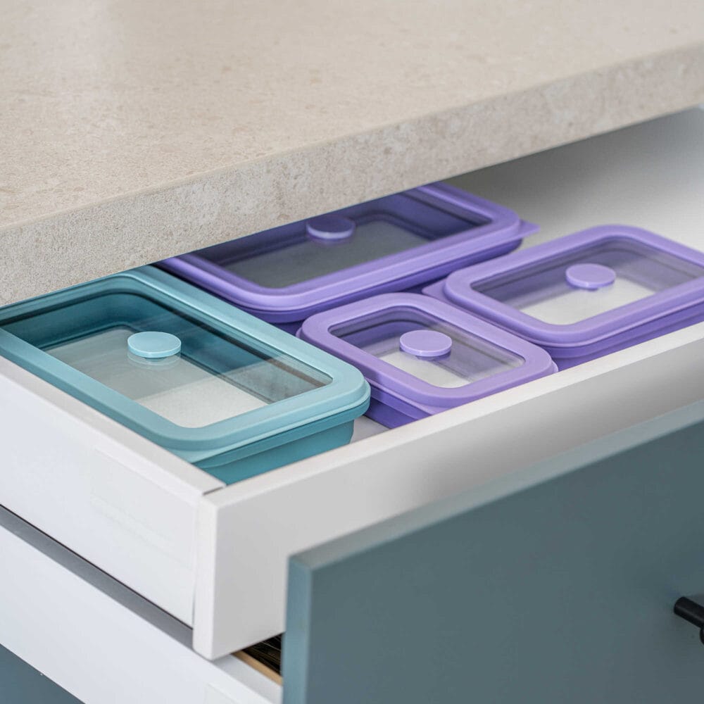 קופסת אחסון מזון מתקפלת 450 מ״ל – סגול