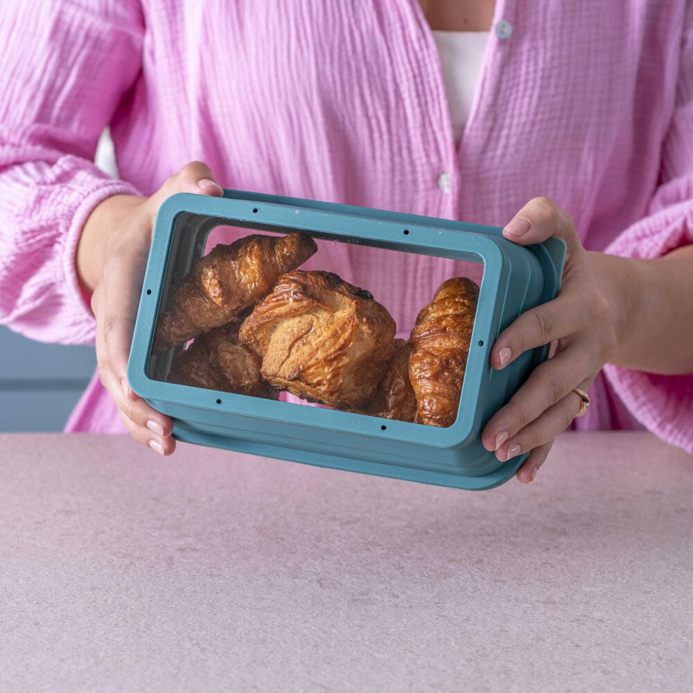 קופסת אחסון מזון מתקפלת 1 ליטר – תכלת