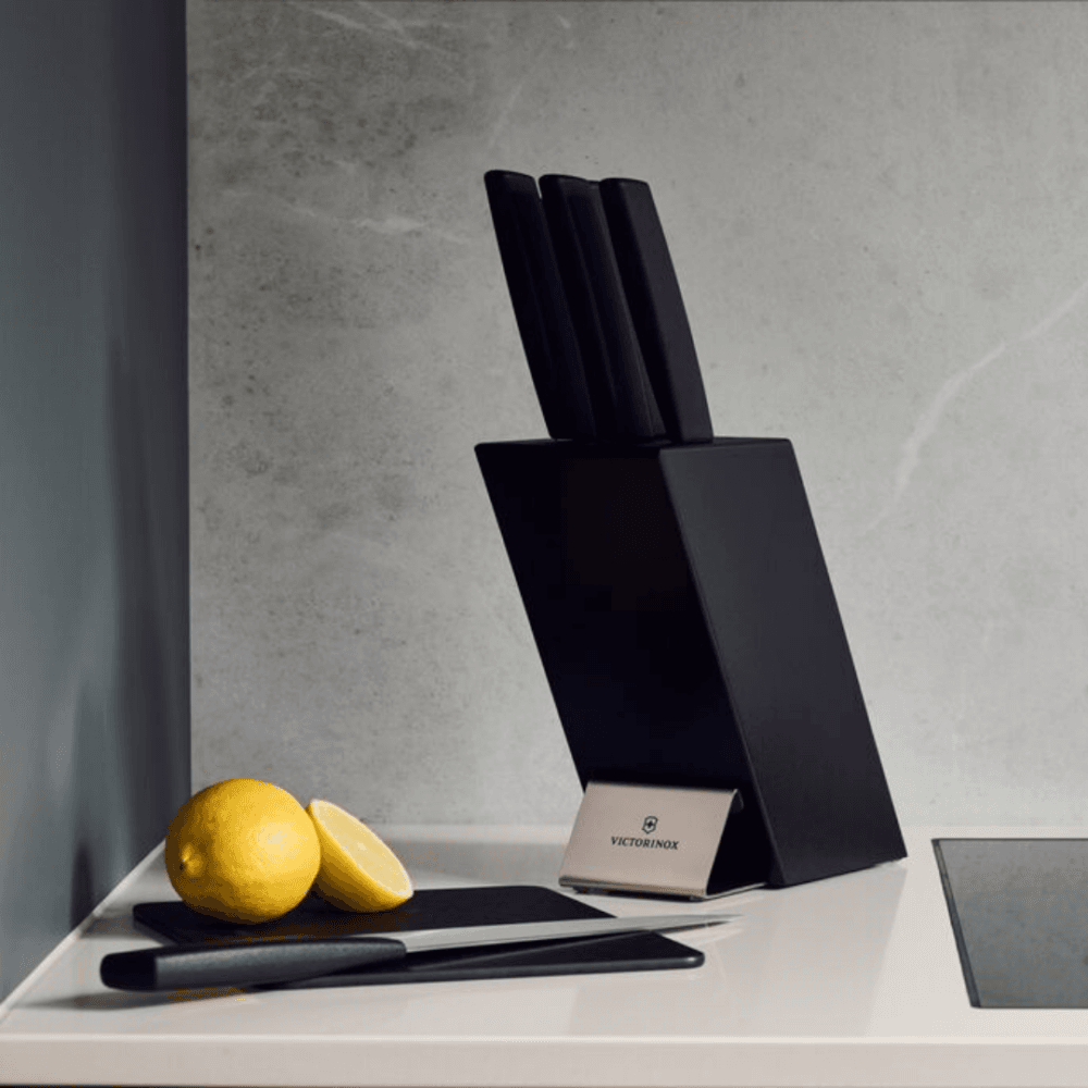 בלוק סכינים 6 חלקים Swiss Modern שחור