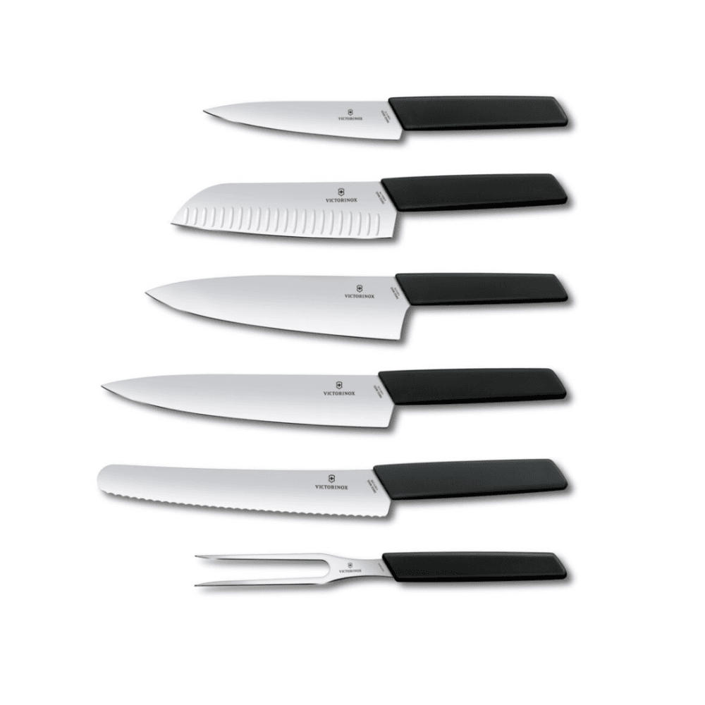 בלוק סכינים 6 חלקים Swiss Modern שחור