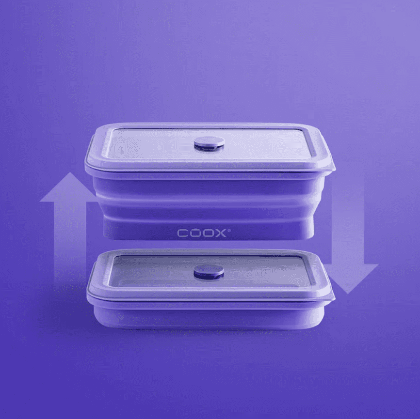 קופסת אחסון מזון מתקפלת 1 ליטר – סגול