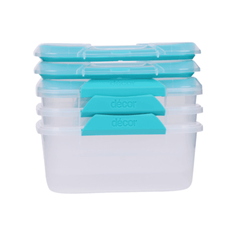 סט קופסאות אחסון למזון 1 ליטר Fresh Seal Clips מלבניות
