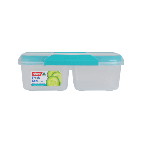 קופסת אחסון מחולקת למזון 2 ליטר Fresh Seal Clips מלבנית