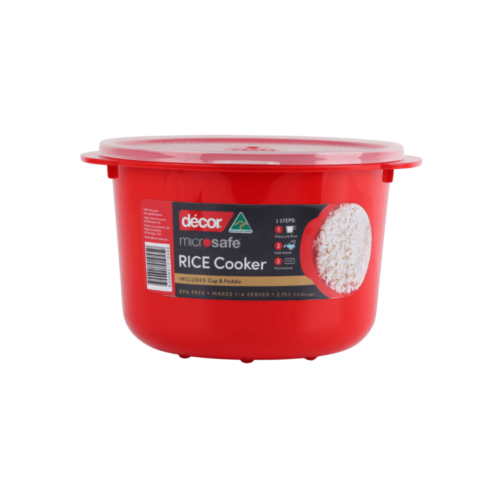 DECOR סיר להכנת אורז במיקרוגל 2.75 ליטר אדום